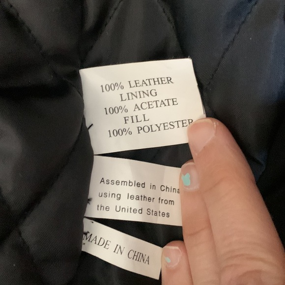 Vintage American flag leather jacket L preowned - Picture 13 of 16